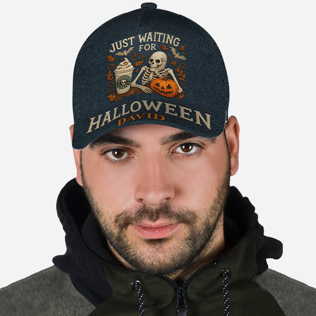 Just Waiting For Halloween - Personalized Skull Classic Cap
