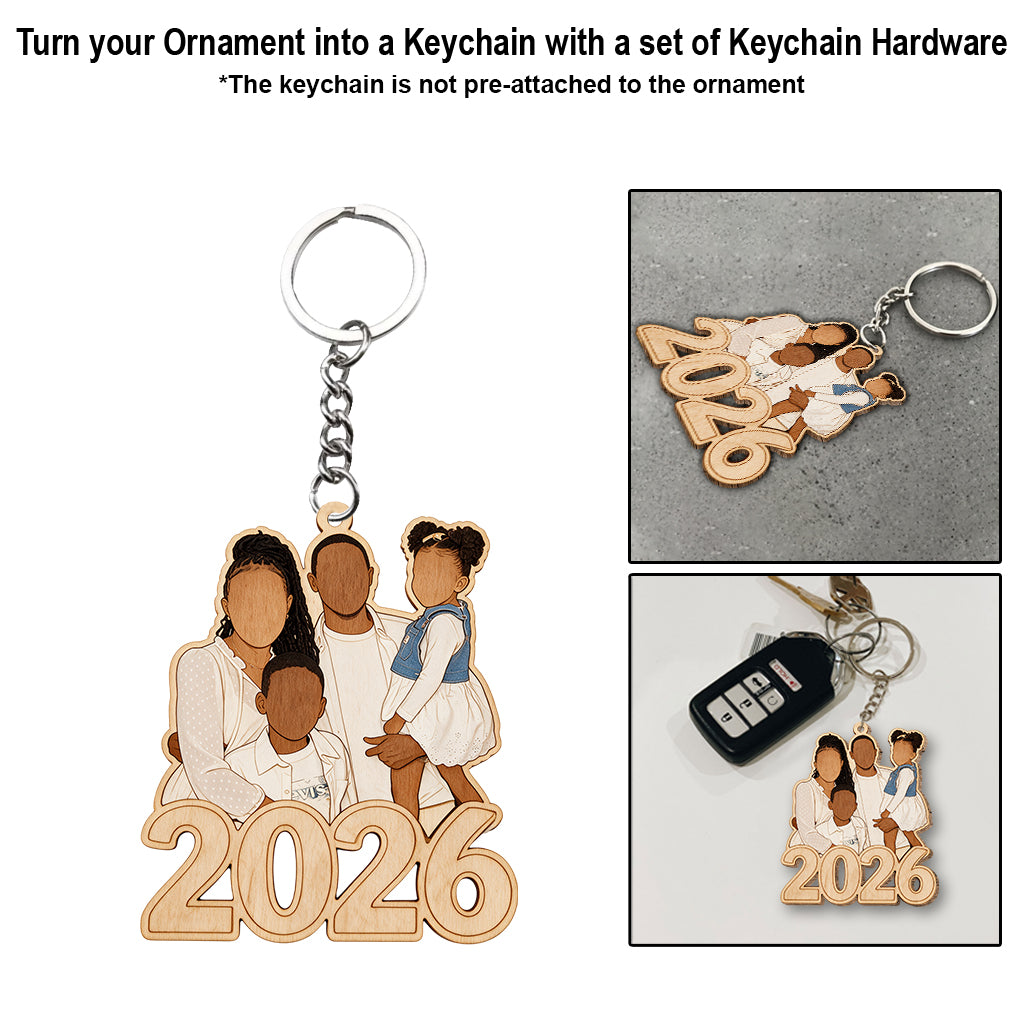 Custom Face No Face Custom Photo Family Gathering 2026 - Personalized Family Ornament