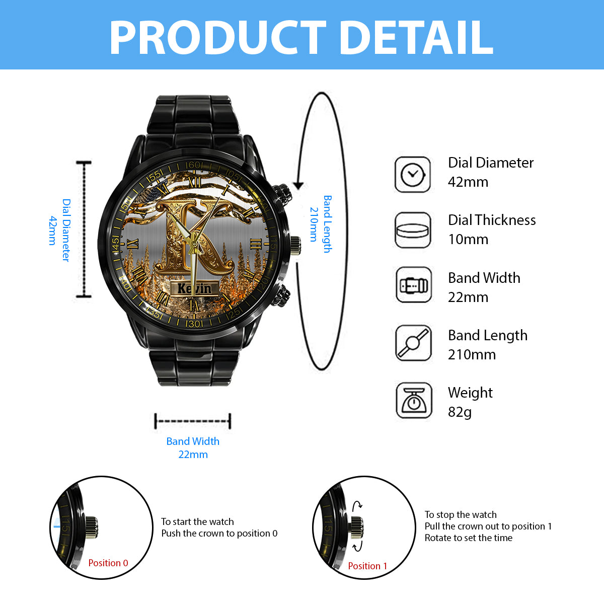 Namensinitialen - Personalisierte Luxus-Handuhr