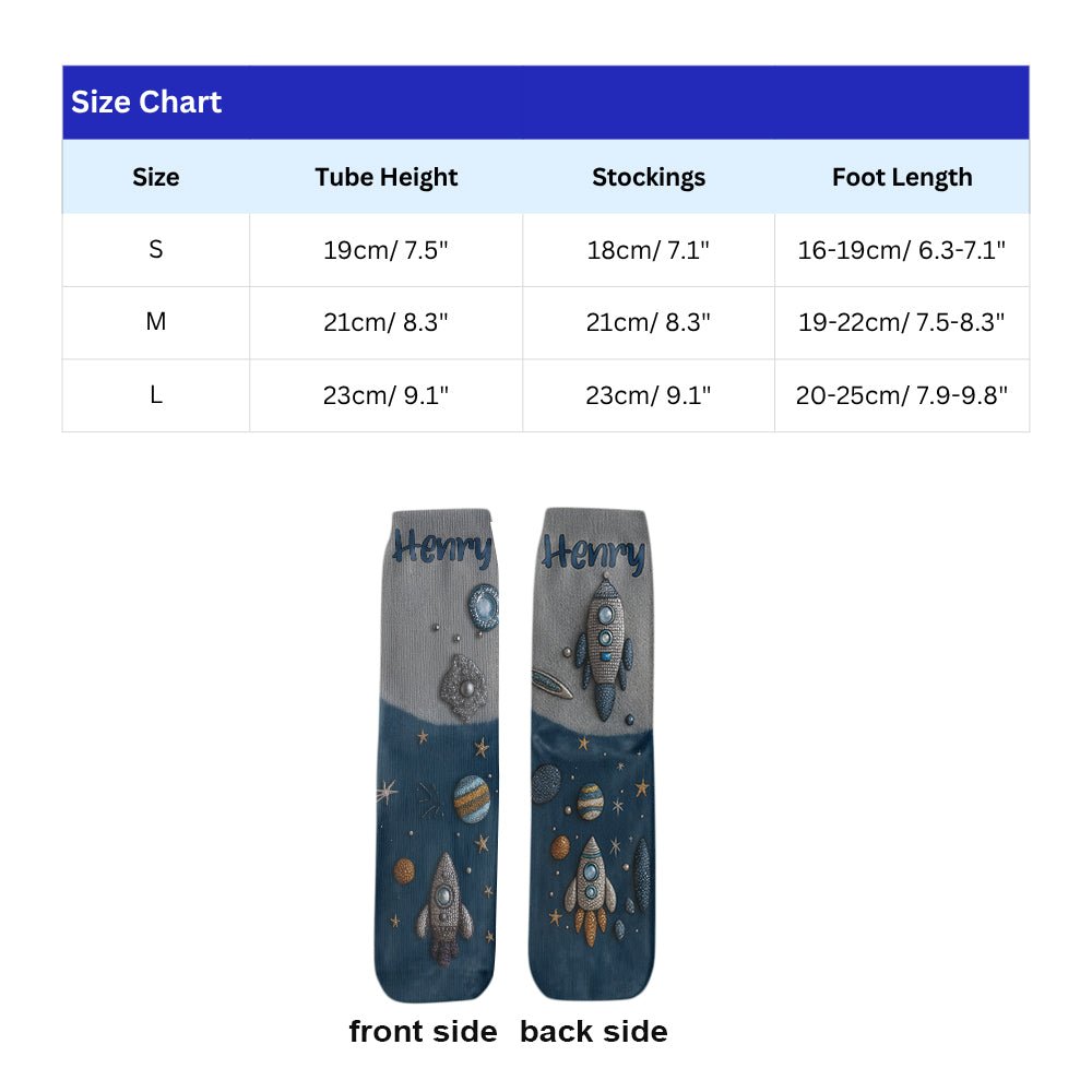 From The Spaceship - Personalized Kid Socks
