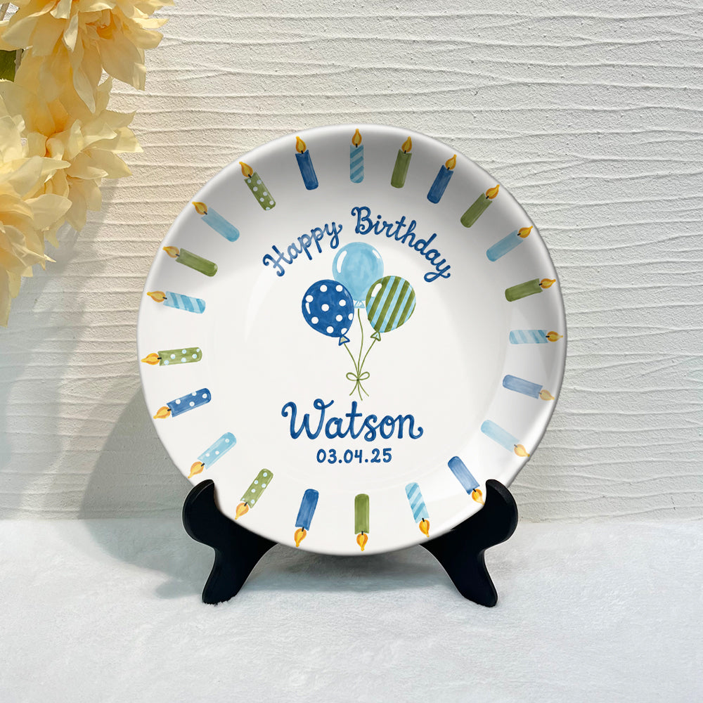 Happy Birthday - Personalized Birthday Ceramic Round Plate
