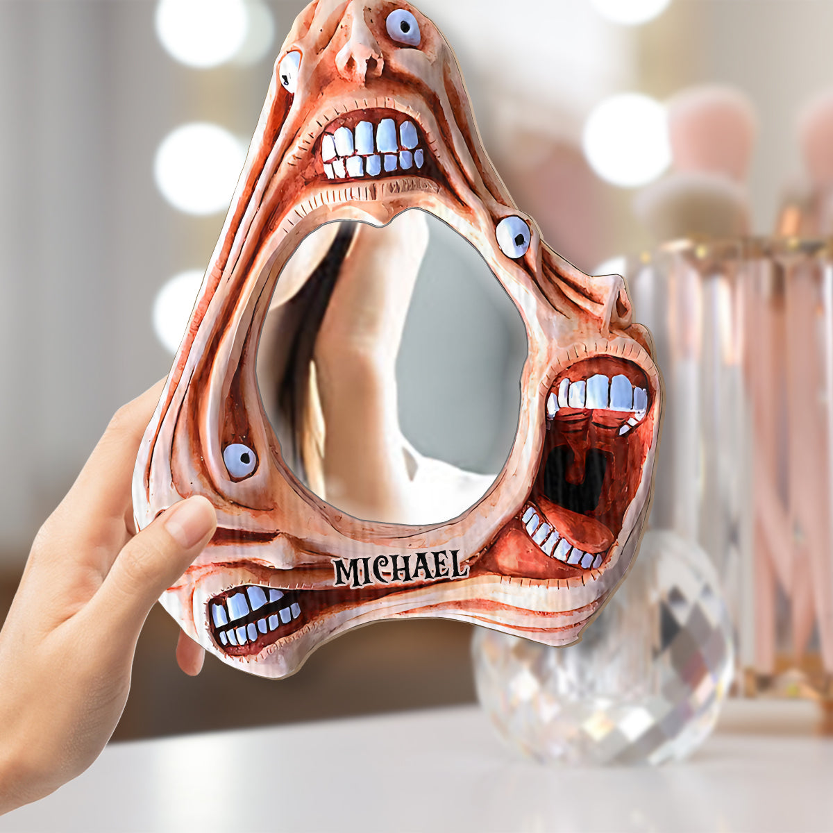 Gruselige Gesichter – Personalisierter Halloween-Wandspiegel