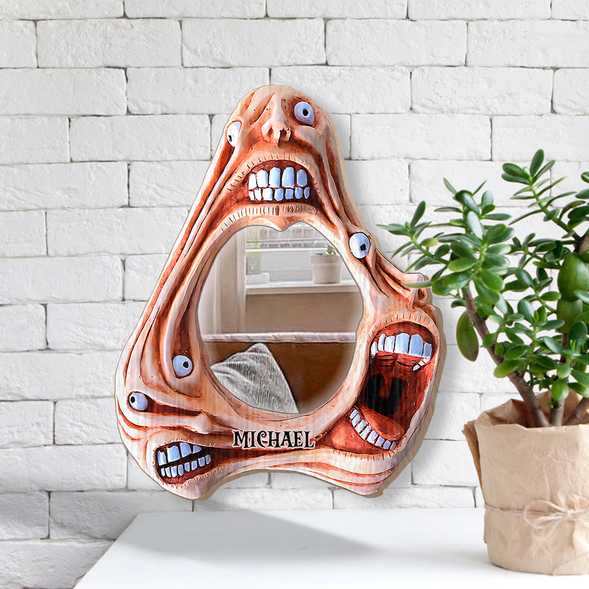 Gruselige Gesichter – Personalisierter Halloween-Wandspiegel