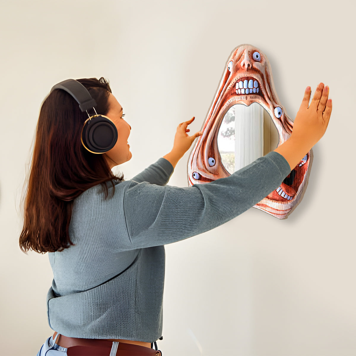 Gruselige Gesichter – Personalisierter Halloween-Wandspiegel