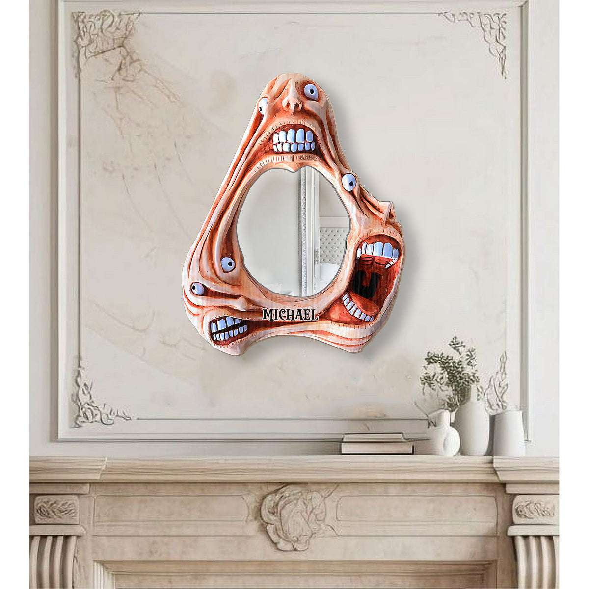 Gruselige Gesichter – Personalisierter Halloween-Wandspiegel
