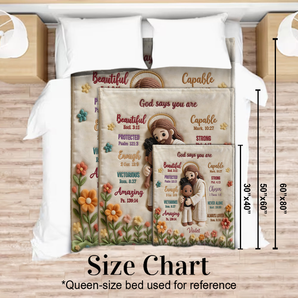 Crochet God Says You Are - Personalized Christian Blanket