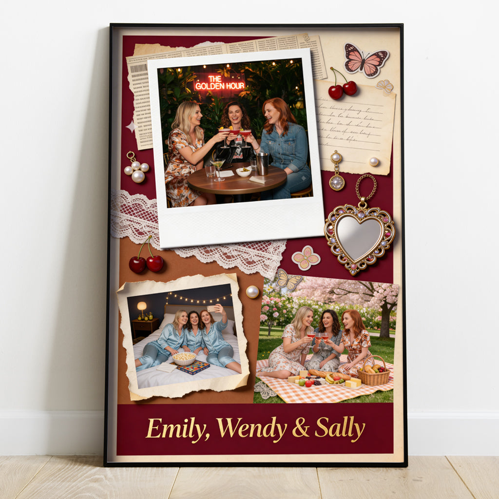 Jedes Foto Bestie für immer - Personalisierte Bestie-Leinwand und Poster