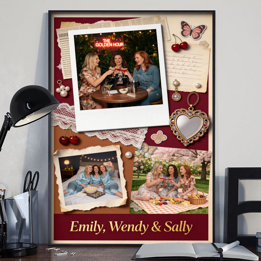 Jedes Foto Bestie für immer - Personalisierte Bestie-Leinwand und Poster