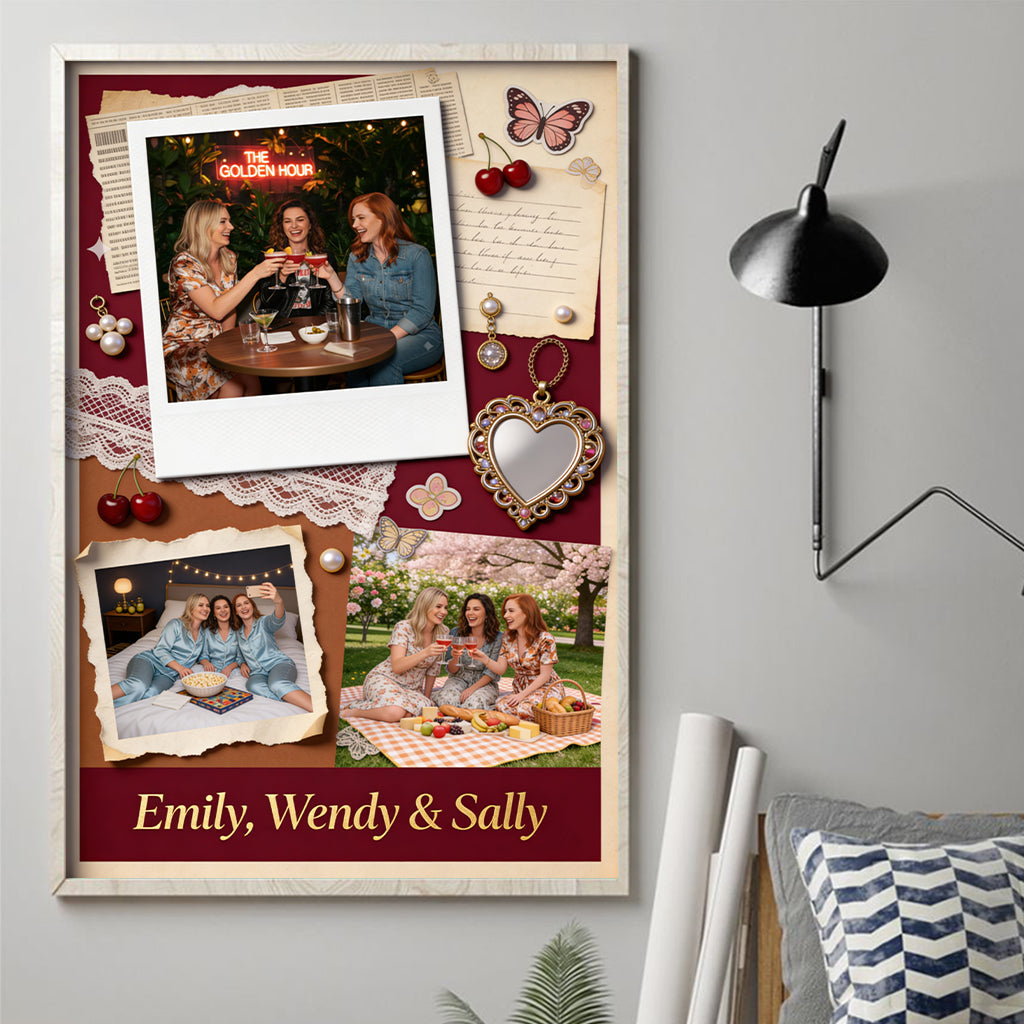 Jedes Foto Bestie für immer - Personalisierte Bestie-Leinwand und Poster