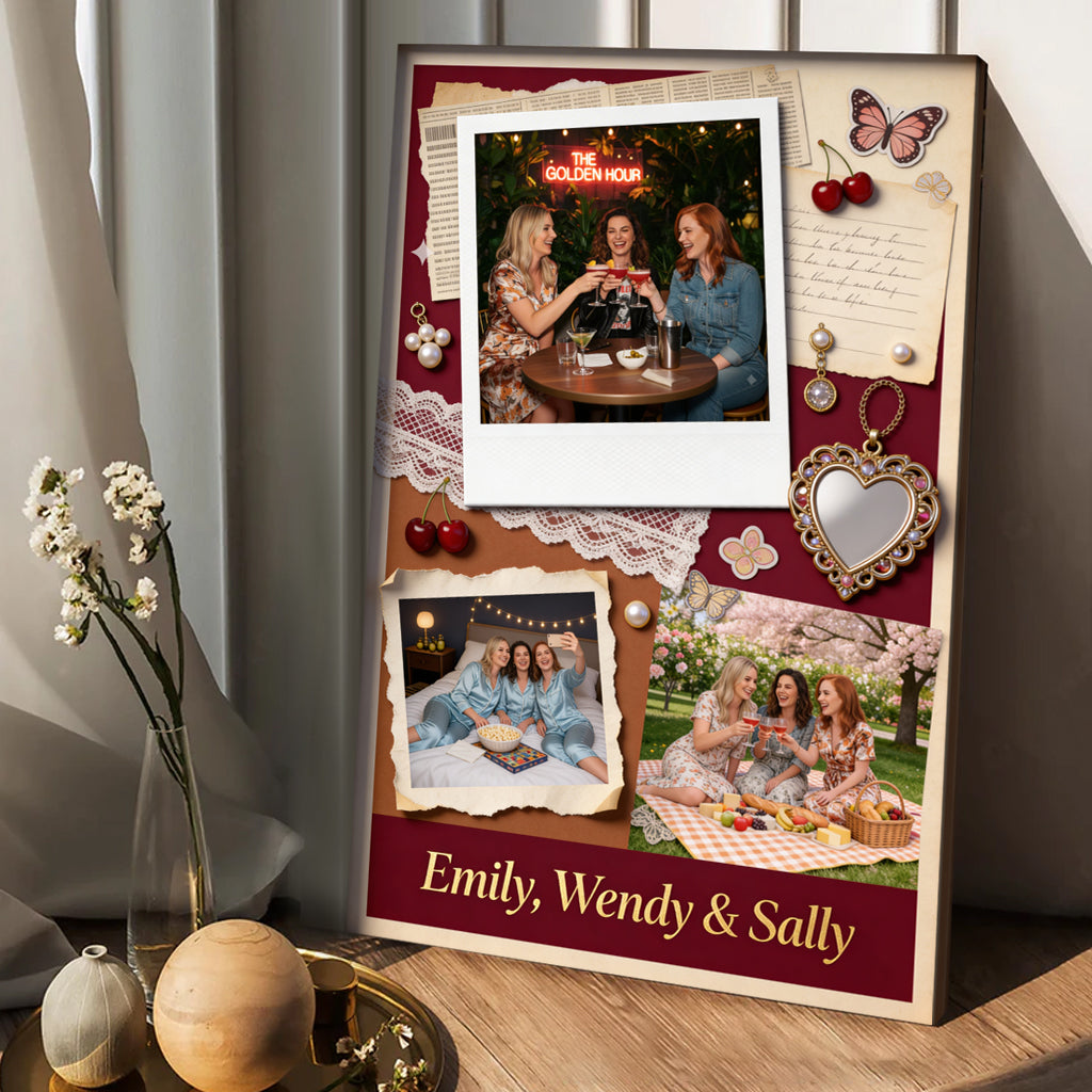 Jedes Foto Bestie für immer - Personalisierte Bestie-Leinwand und Poster