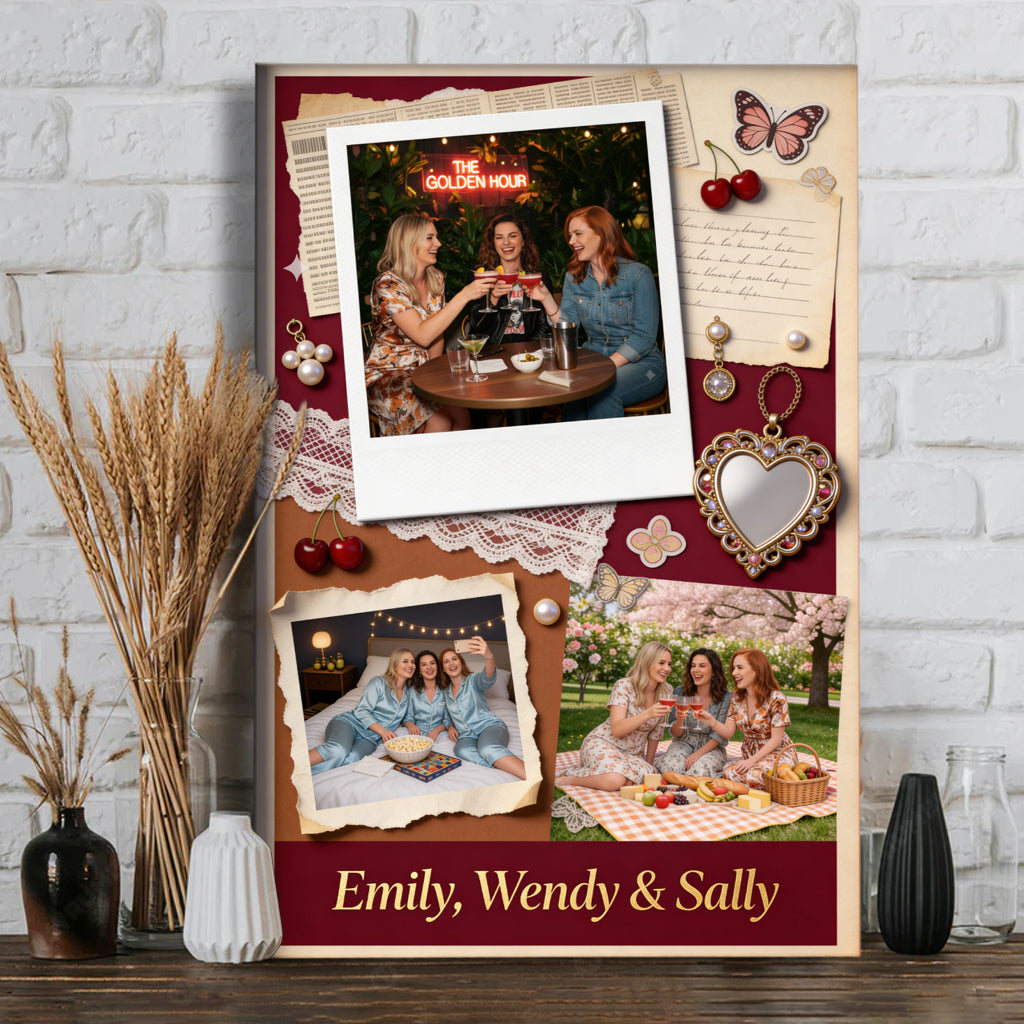 Jedes Foto Bestie für immer - Personalisierte Bestie-Leinwand und Poster