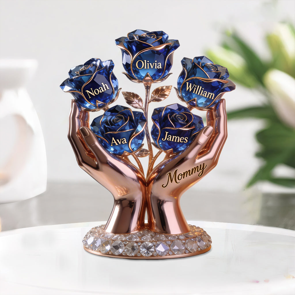 Mama Blumenstrauß - Personalisierte Mutter Acrylplakette in Sonderform