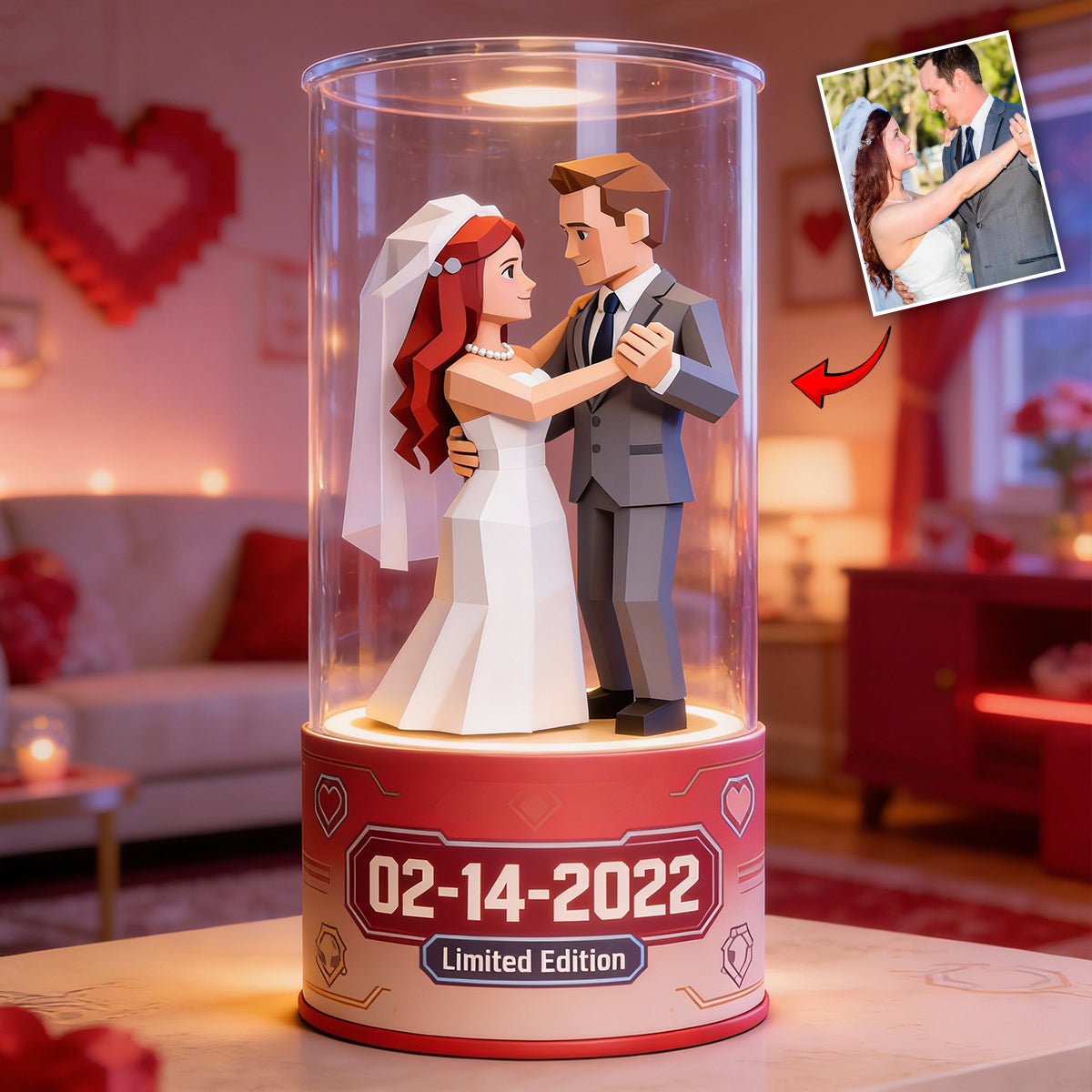 Ich liebe dich – Personalisierte Acrylplakette in individueller Form für Paare