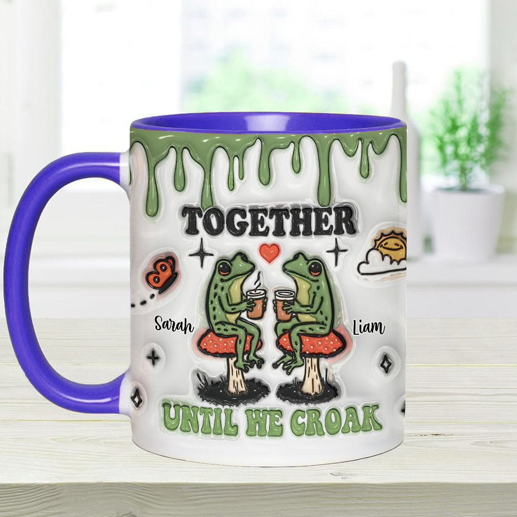 Together Until We Croak - Personalized Frog Accent Mug