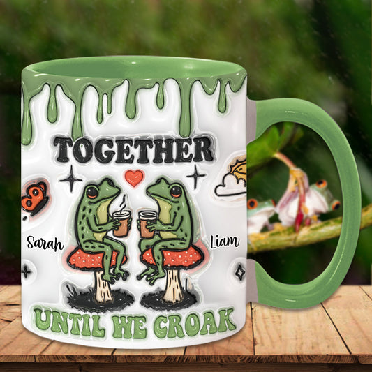 Gemeinsam bis zum Tod – Personalisierte Tasse mit Froschmotiv