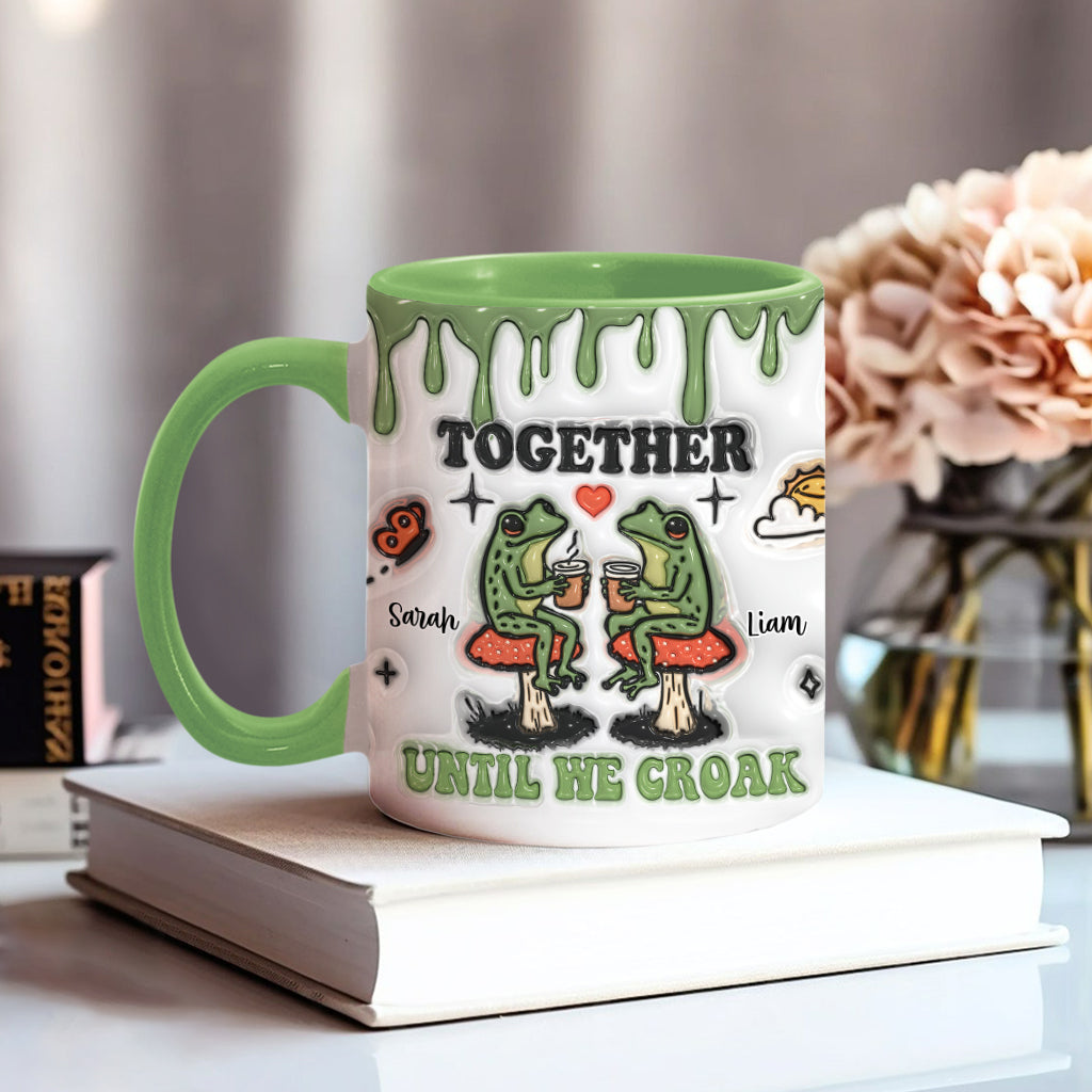 Together Until We Croak - Personalized Frog Accent Mug