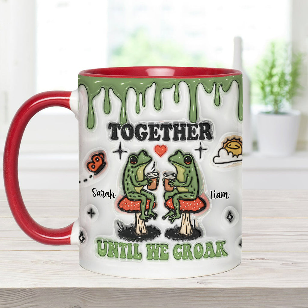 Together Until We Croak - Personalized Frog Accent Mug