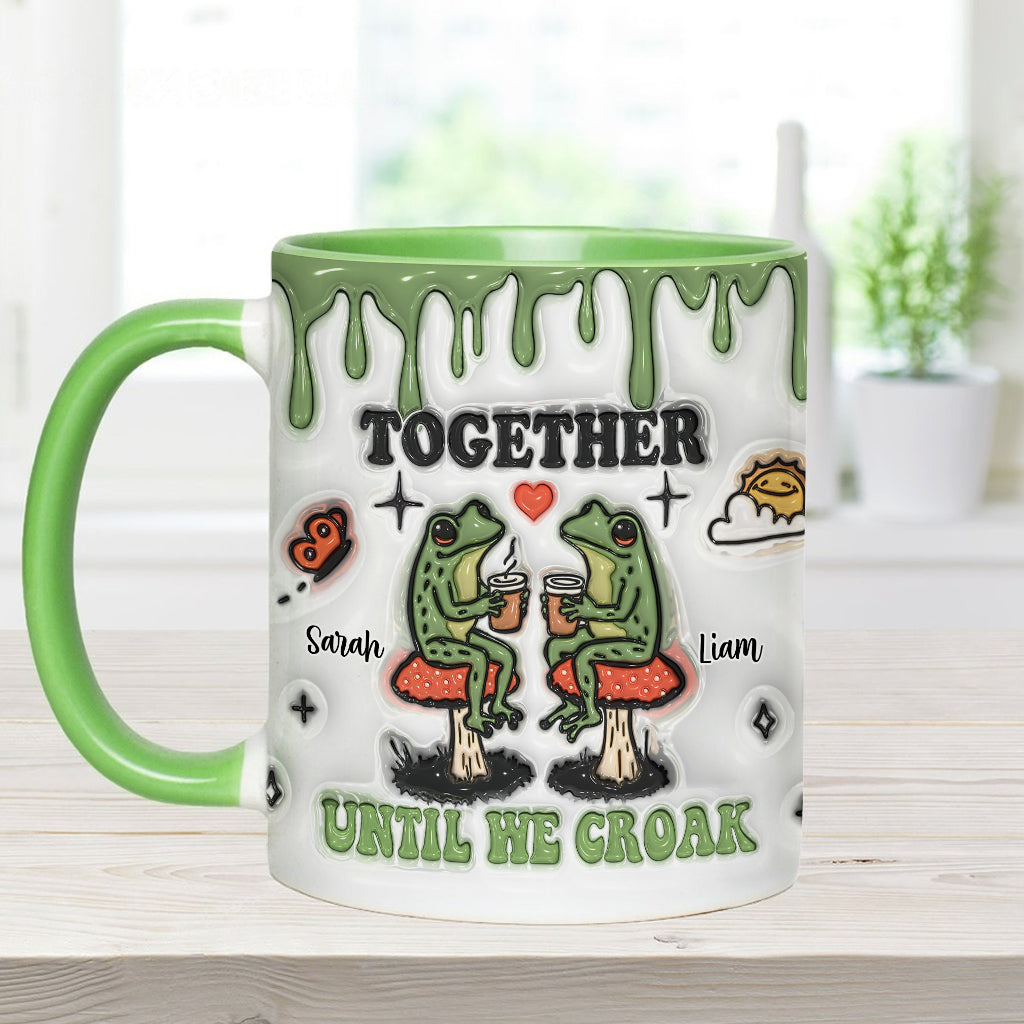 Together Until We Croak - Personalized Frog Accent Mug