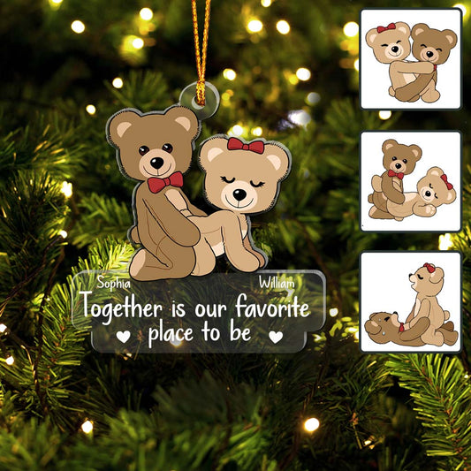 Together Is Our Favorite Place To Be - Personalized Couple Transparent Ornament