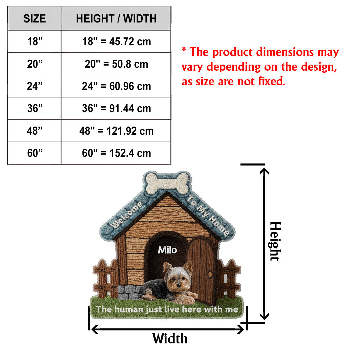 Willkommen in meinem Zuhause – Personalisierter, rutschfester, getufteter Hundeteppich