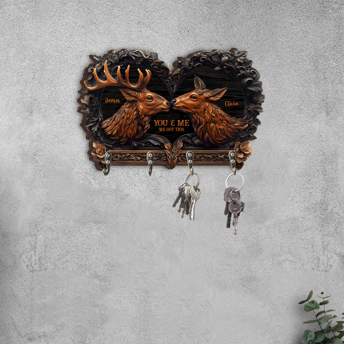 Du & Ich – Personalisierter, individuell geformter Schlüsselhalter für die Jagd