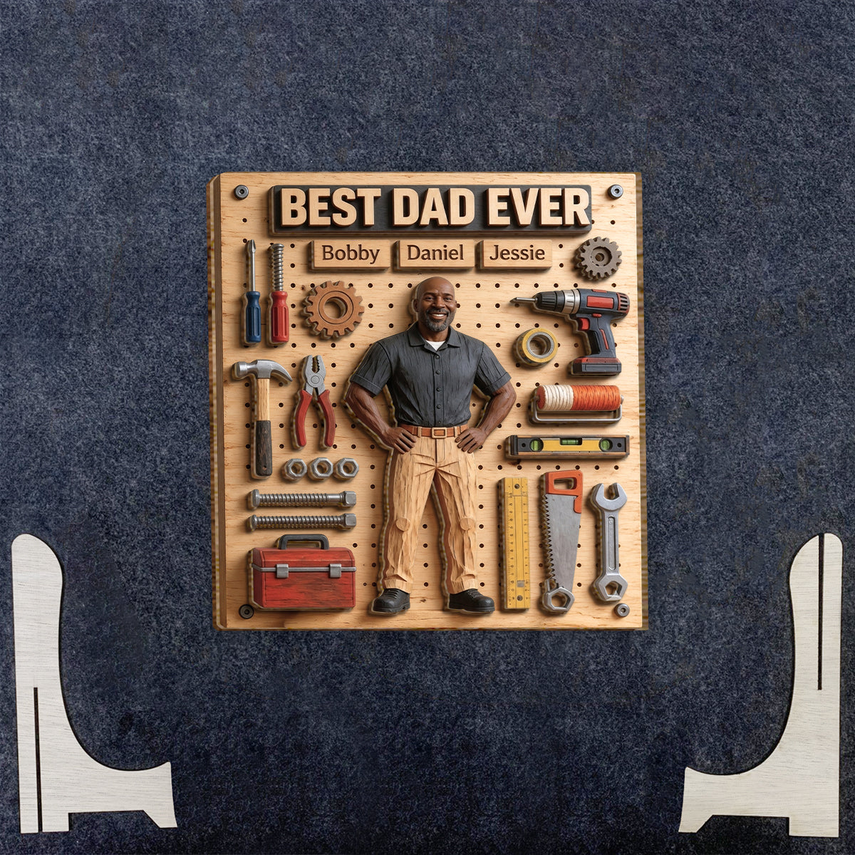 Vater Reparateur Aller Dinge - Personalisierte 2-lagige Holztafel / Holzplakette