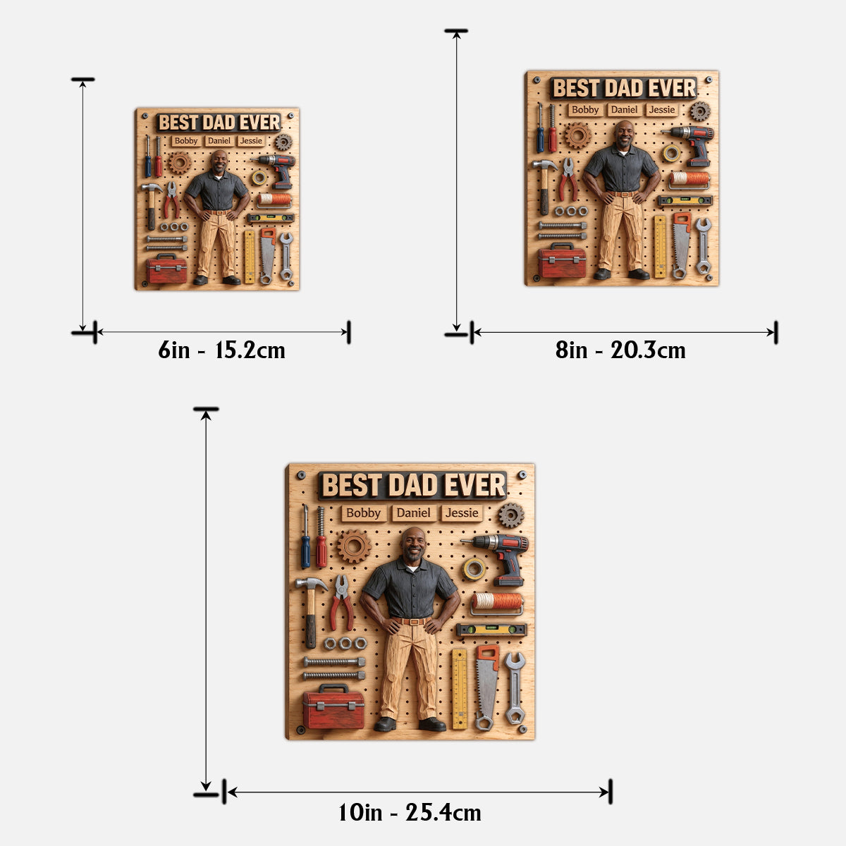 Vater Reparateur Aller Dinge - Personalisierte 2-lagige Holztafel / Holzplakette