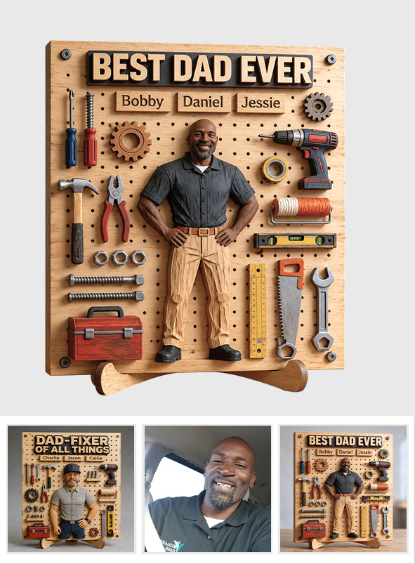 Vater Reparateur Aller Dinge - Personalisierte 2-lagige Holztafel / Holzplakette