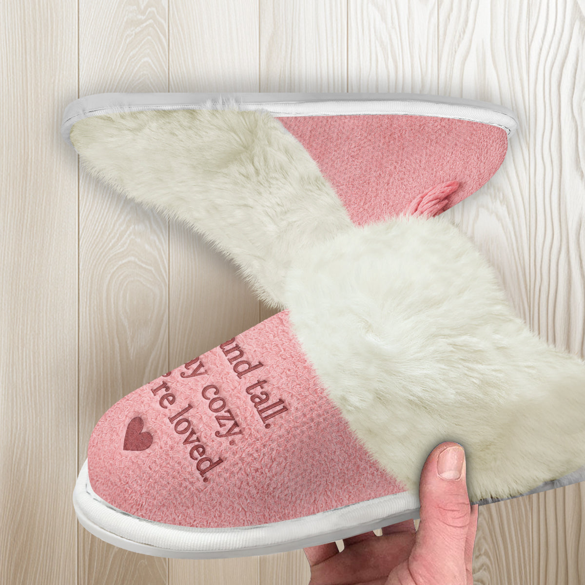 Emotional Support Flamingo - Personalisierte Flamingo Hausschuhe mit Futter