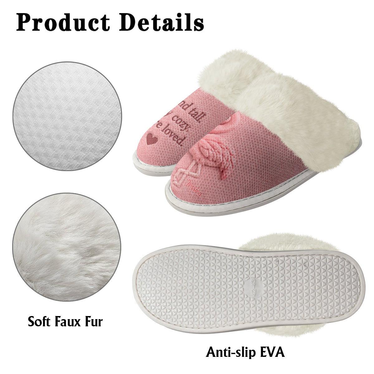 Emotional Support Flamingo - Personalisierte Flamingo Hausschuhe mit Futter