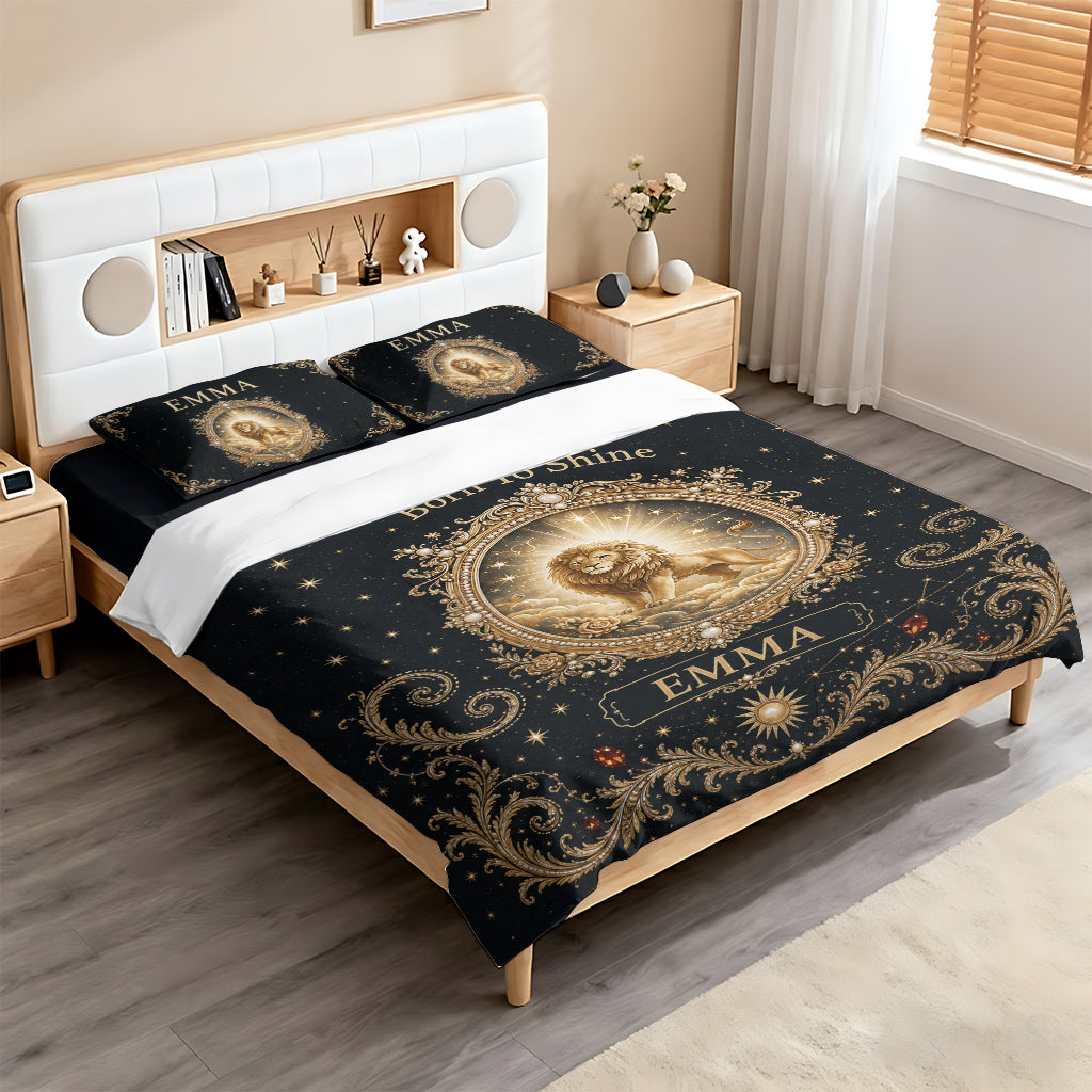 The Cozy Queen Gift Set - Personalized Horoscope Satin Robe & Bedding Set & Wine Glass