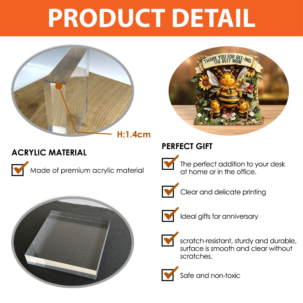 Danke, dass du die beste Mama bist – personalisierte Acrylplakette in individueller Form für Mutter