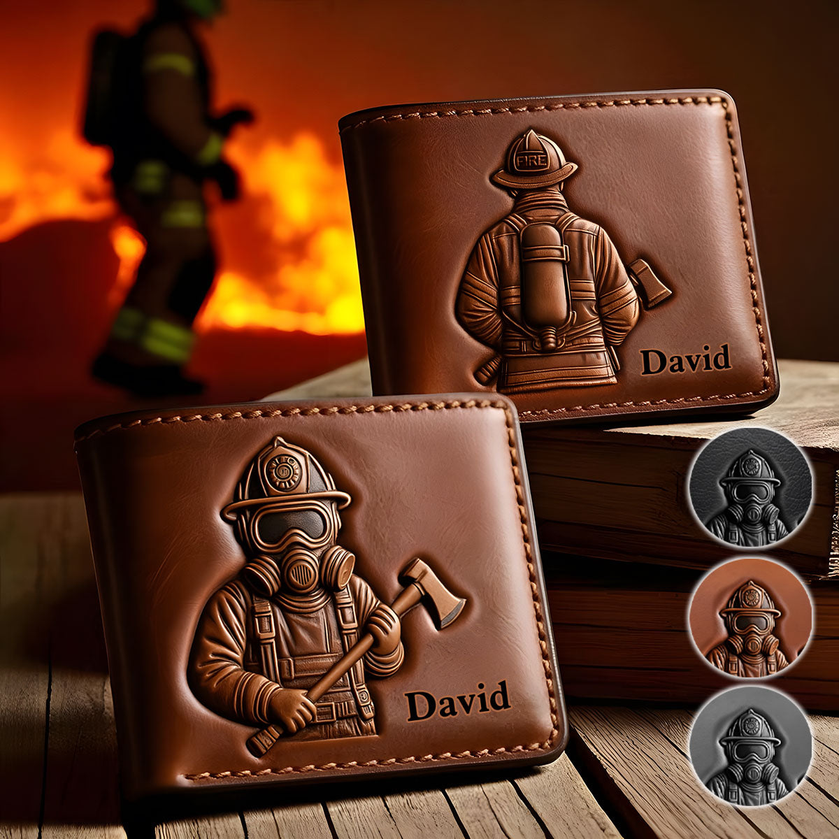 Proud Firefighter Department - Personalized Firefighter Leather Wallet