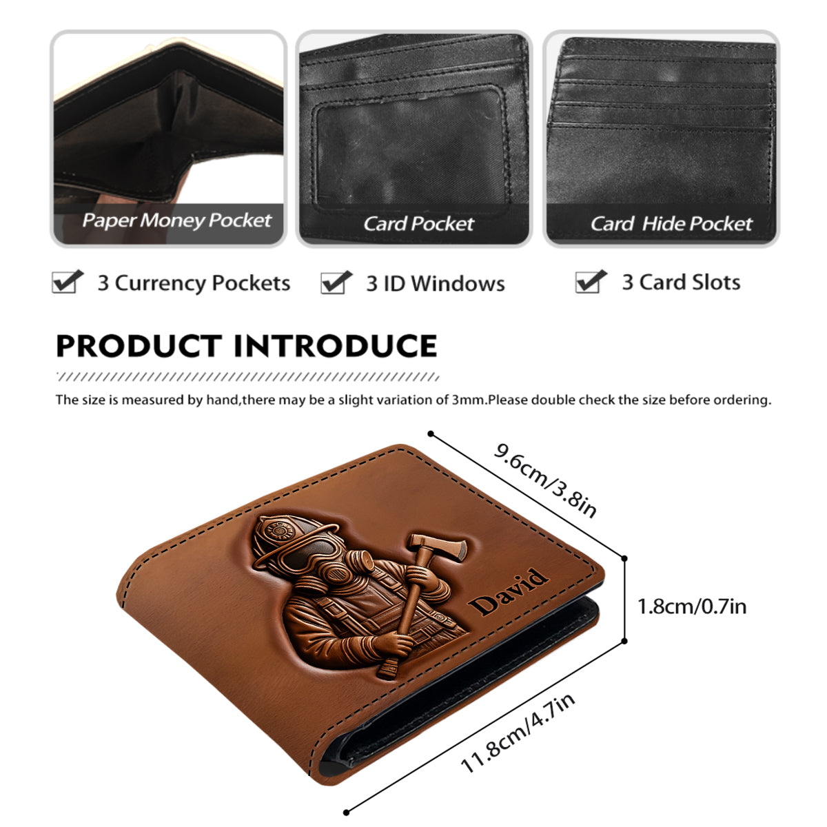 Proud Firefighter Department - Personalized Firefighter Leather Wallet