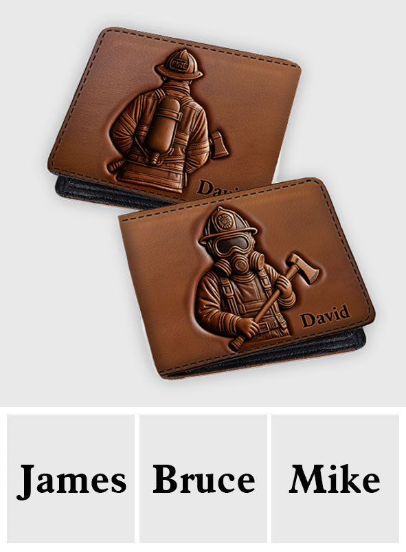Proud Firefighter Department - Personalized Firefighter Leather Wallet