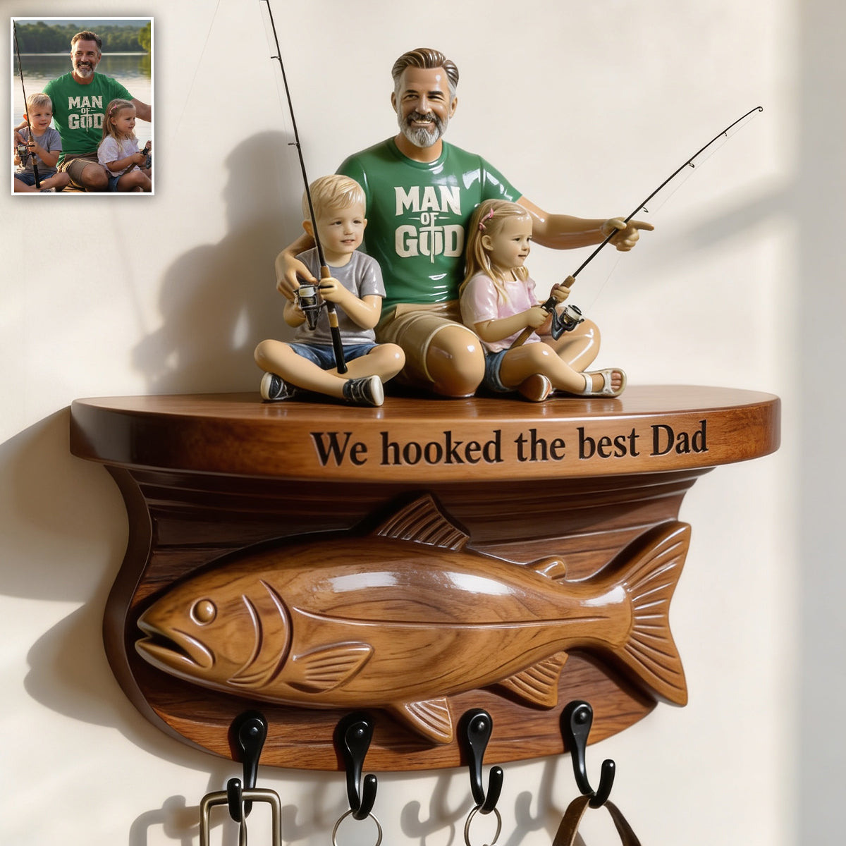 Fishing Life - Personalisierter Angeln Hängeregal
