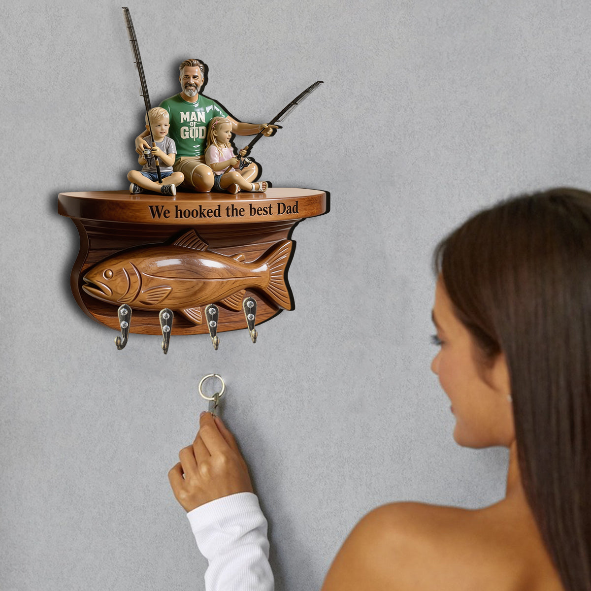 Fishing Life - Personalisierter Angeln Hängeregal