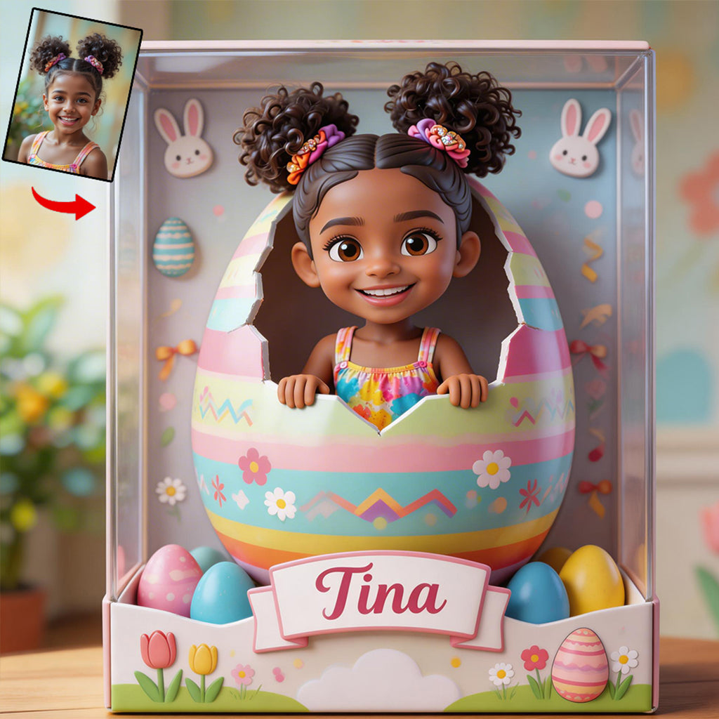 Custom Any Photo Peeking Kid Easter's Eggs - Personalized Kid Custom Shaped Acrylic Plaque