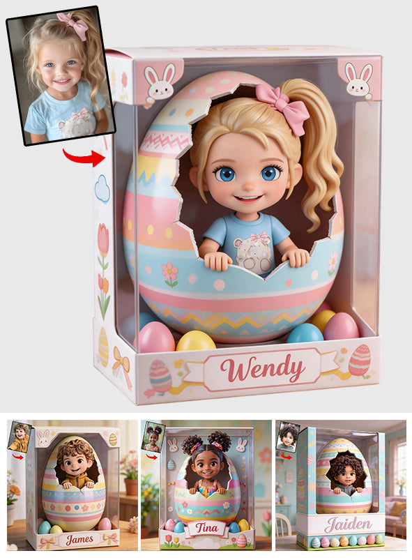 Custom Any Photo Peeking Kid Easter's Eggs - Personalized Kid Custom Shaped Acrylic Plaque
