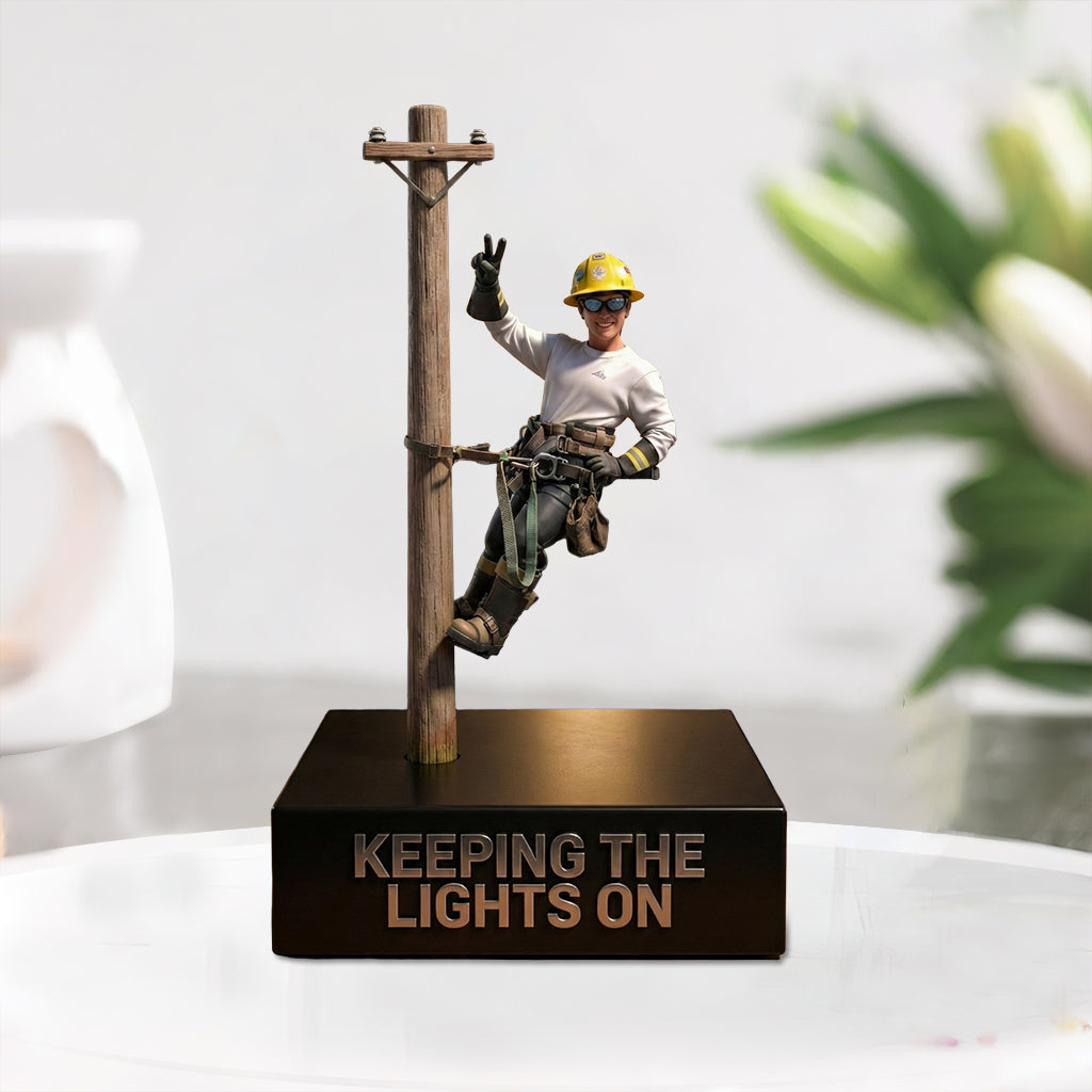 Kletternder Monteur – Personalisierte Acrylplakette in individueller Monteurform