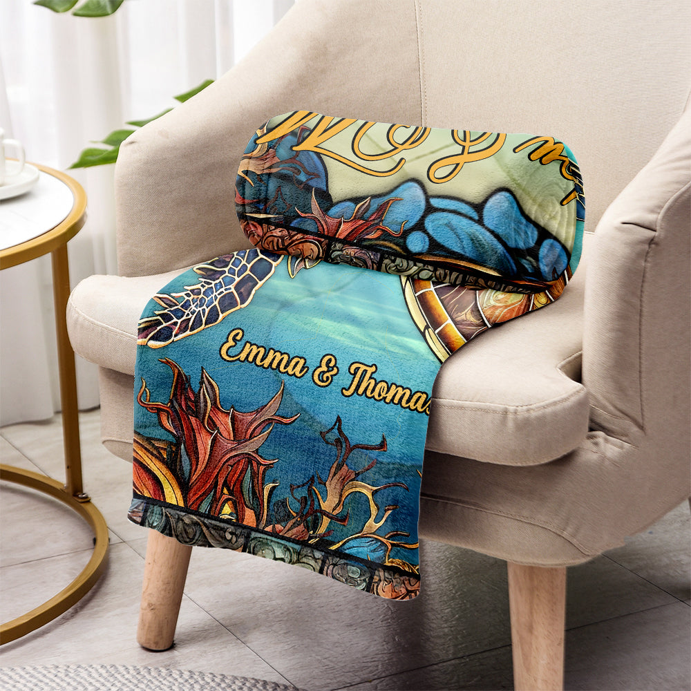 Du und ich und das Meer – personalisierte Schildkrötendecke