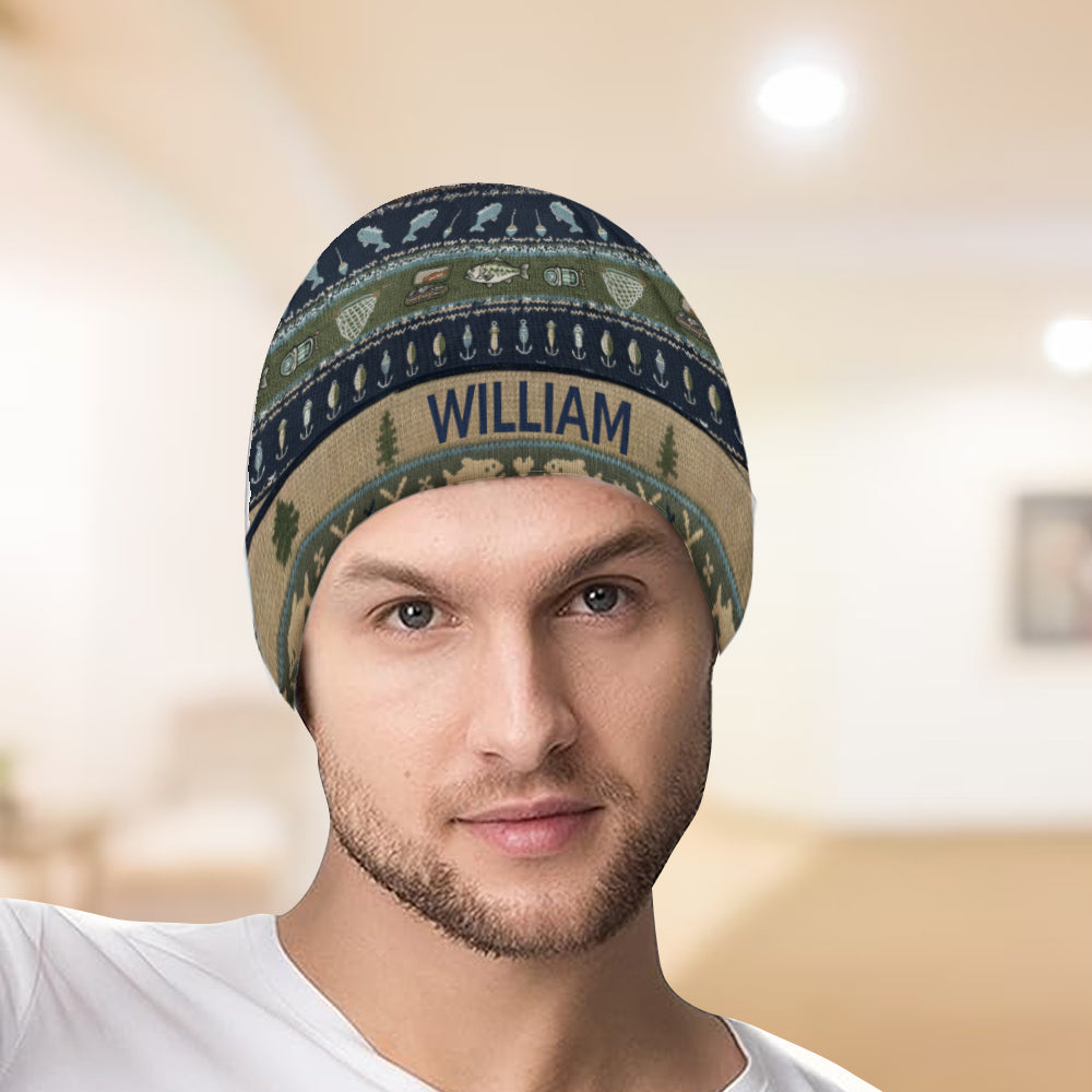 Hooked on Fishing and You - Personalized Fishing Beanie Hat
