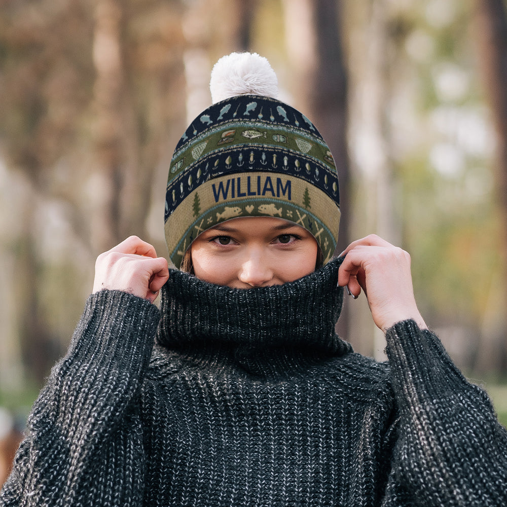 Hooked on Fishing and You - Personalized Fishing Beanie Hat