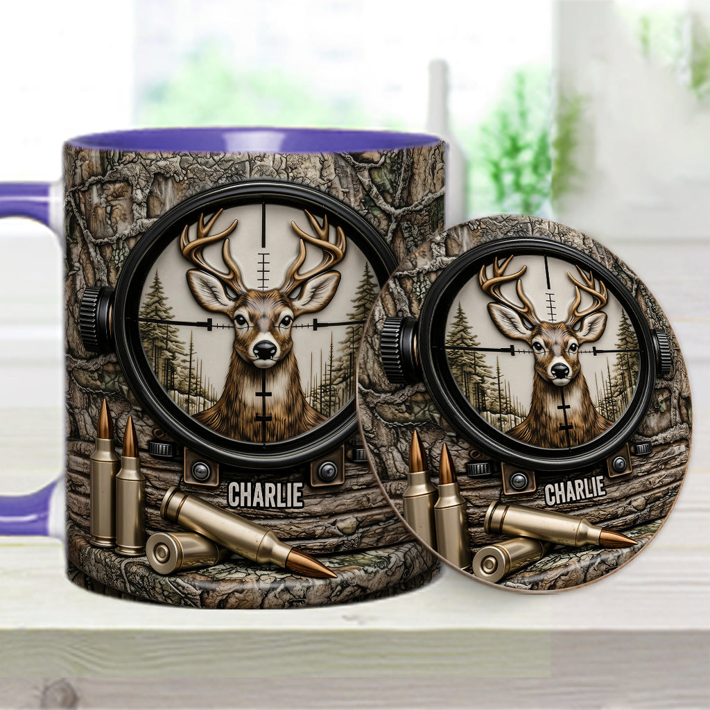 Deer Hunting, Hunter Gift - Personalized Hunting Accent Mug & Coaster