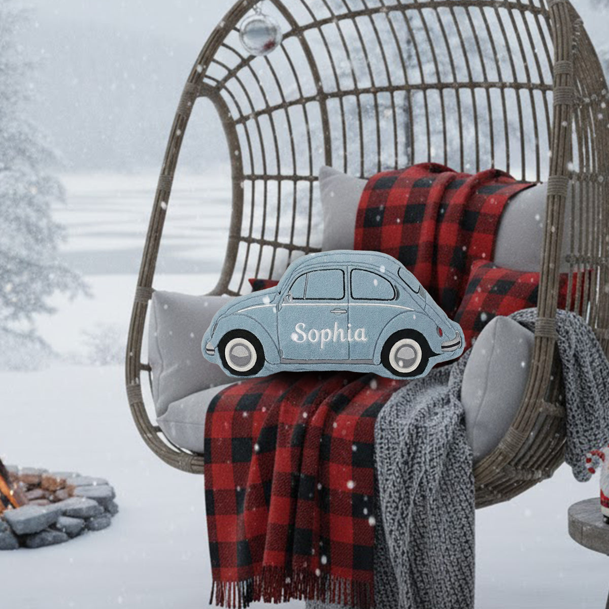 Individuelles Kissen für Autoliebhaber – Personalisiertes, kuppelförmiges Autokissen aus Kunstfell