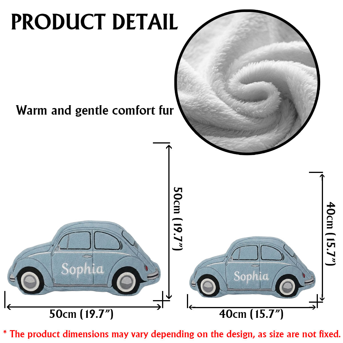 Individuelles Kissen für Autoliebhaber – Personalisiertes, kuppelförmiges Autokissen aus Kunstfell