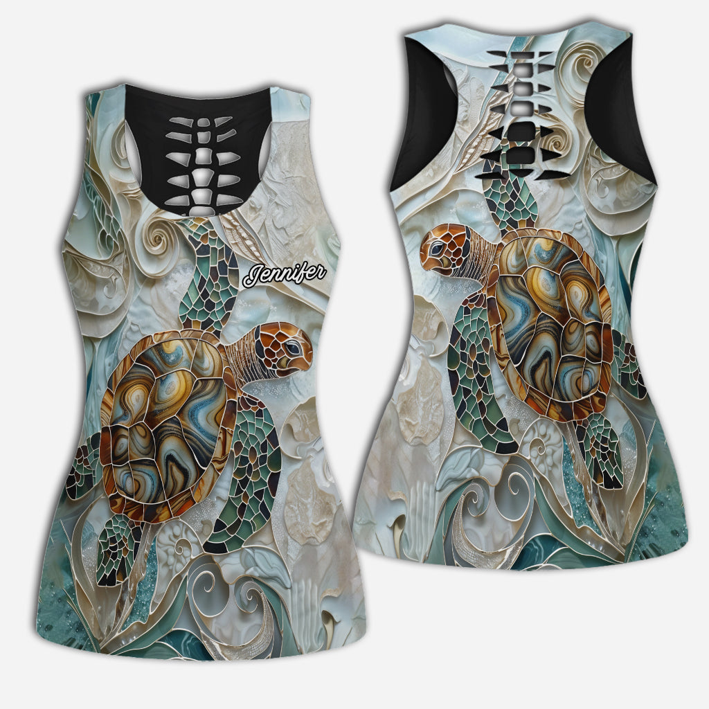 Liebe Schildkröten – Personalisiertes Tanktop und Leggings mit Schildkrötenmotiv