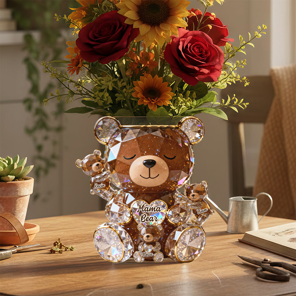 Sparkling Mama Bear - Personalized Bear Acrylic Pot