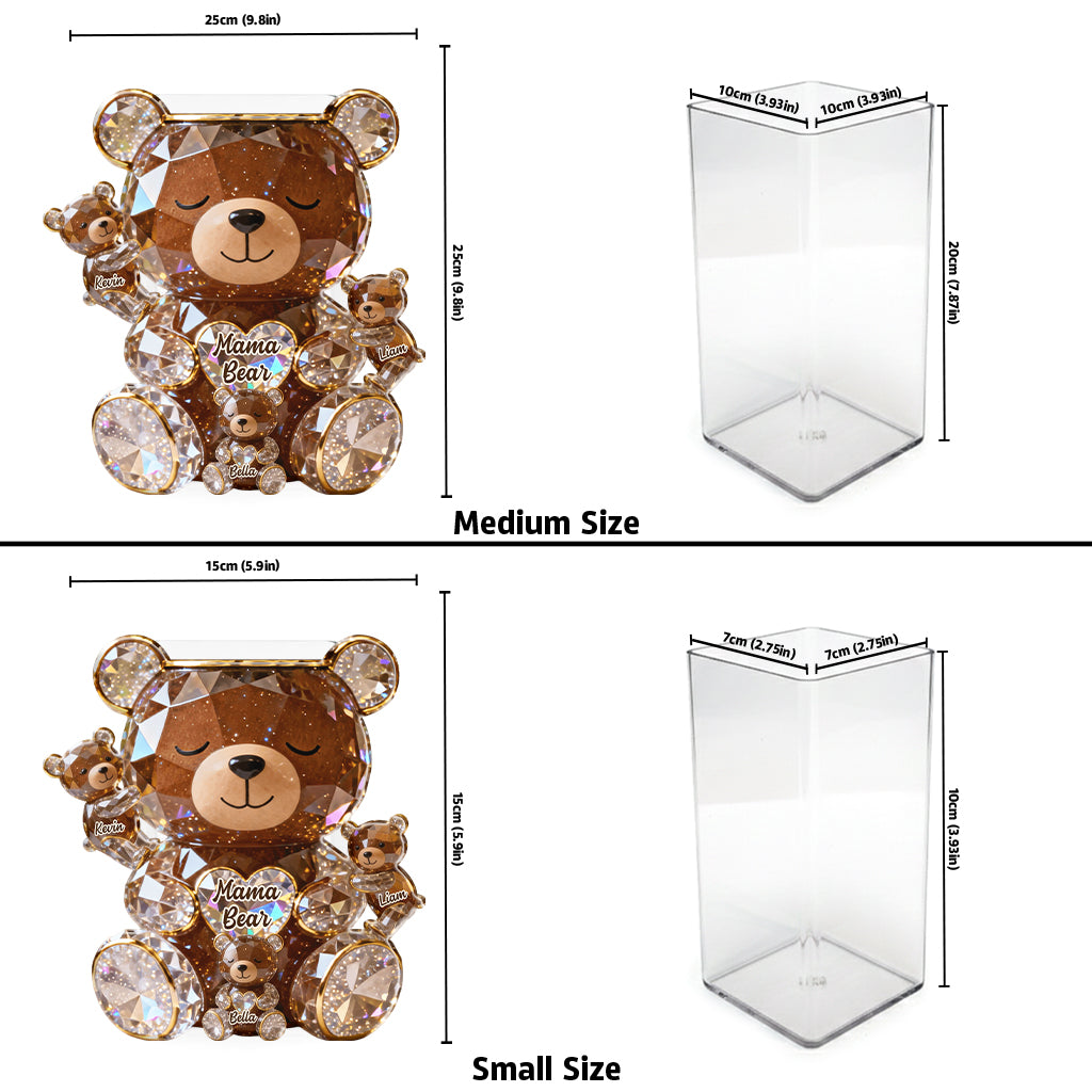 Sparkling Mama Bear - Personalized Bear Acrylic Pot