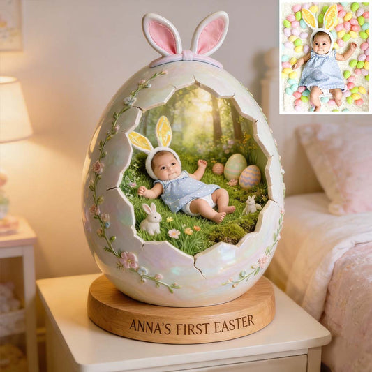 Kid Easter Gift, Custom From Any Photo - Personalized Kid Custom Shaped Acrylic Plaque